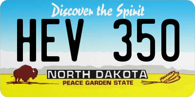 ND license plate HEV350