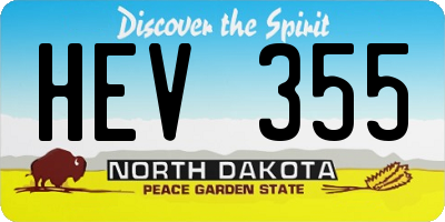 ND license plate HEV355