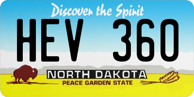 ND license plate HEV360
