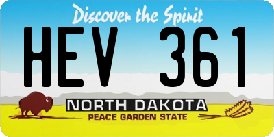 ND license plate HEV361