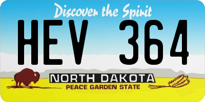 ND license plate HEV364