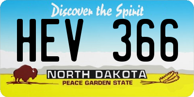 ND license plate HEV366