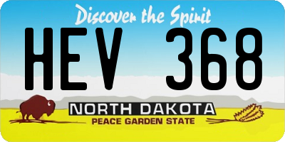 ND license plate HEV368