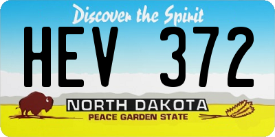 ND license plate HEV372