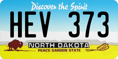 ND license plate HEV373