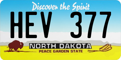 ND license plate HEV377
