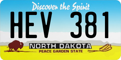 ND license plate HEV381