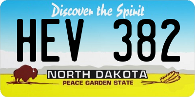 ND license plate HEV382