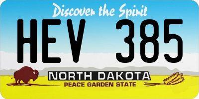ND license plate HEV385