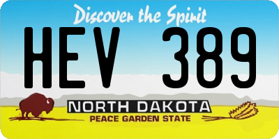 ND license plate HEV389