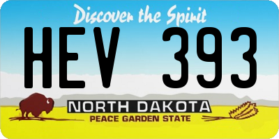 ND license plate HEV393