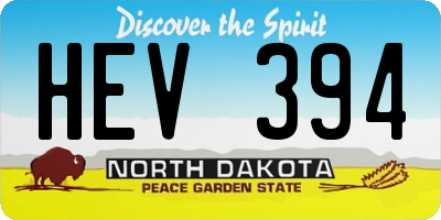 ND license plate HEV394