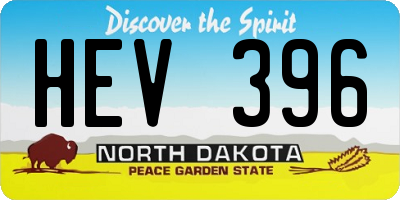ND license plate HEV396