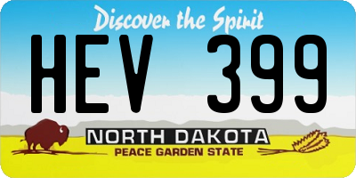 ND license plate HEV399