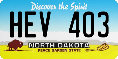ND license plate HEV403