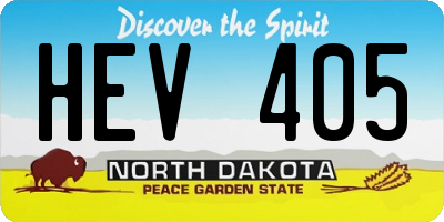 ND license plate HEV405