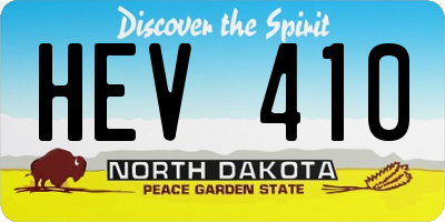 ND license plate HEV410