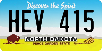 ND license plate HEV415