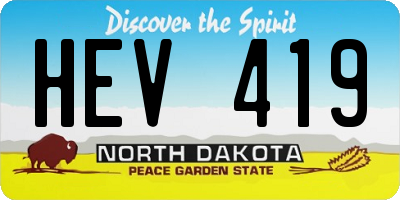 ND license plate HEV419