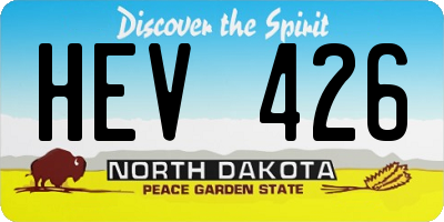 ND license plate HEV426