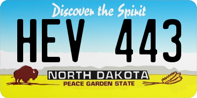 ND license plate HEV443
