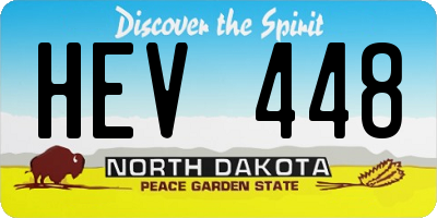ND license plate HEV448
