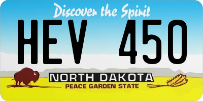 ND license plate HEV450