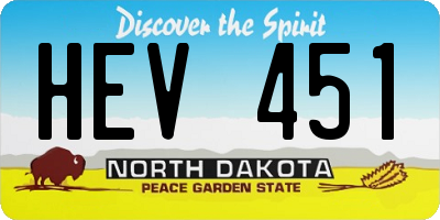 ND license plate HEV451