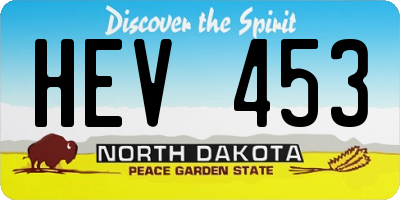 ND license plate HEV453
