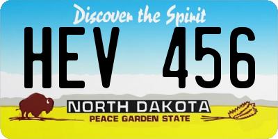 ND license plate HEV456