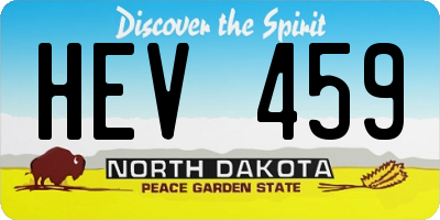 ND license plate HEV459