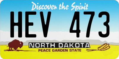 ND license plate HEV473