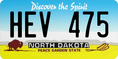 ND license plate HEV475