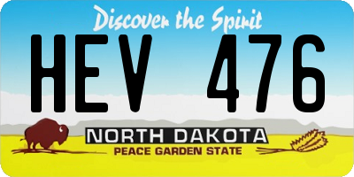 ND license plate HEV476