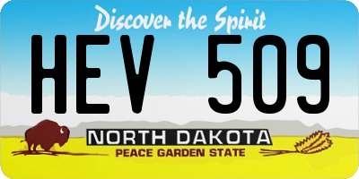ND license plate HEV509