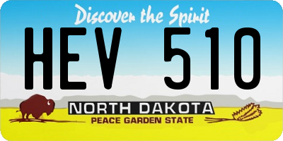 ND license plate HEV510