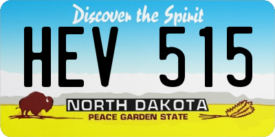 ND license plate HEV515