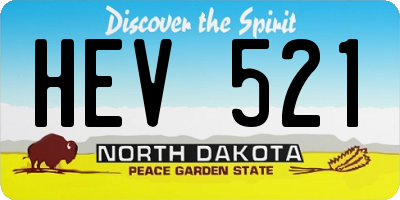 ND license plate HEV521