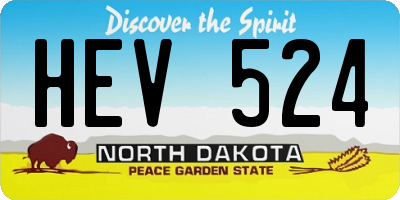 ND license plate HEV524
