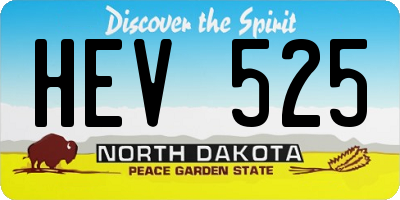 ND license plate HEV525