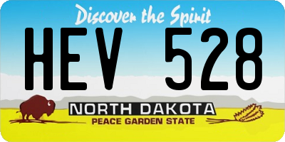 ND license plate HEV528