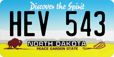 ND license plate HEV543