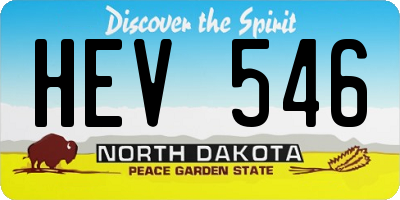 ND license plate HEV546