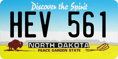ND license plate HEV561