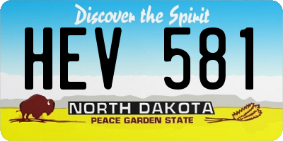 ND license plate HEV581