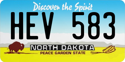 ND license plate HEV583