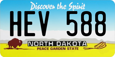 ND license plate HEV588