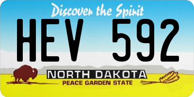 ND license plate HEV592