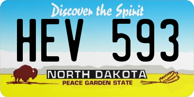 ND license plate HEV593