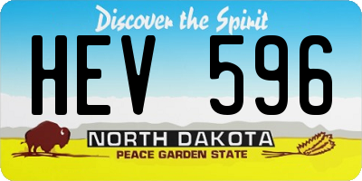 ND license plate HEV596
